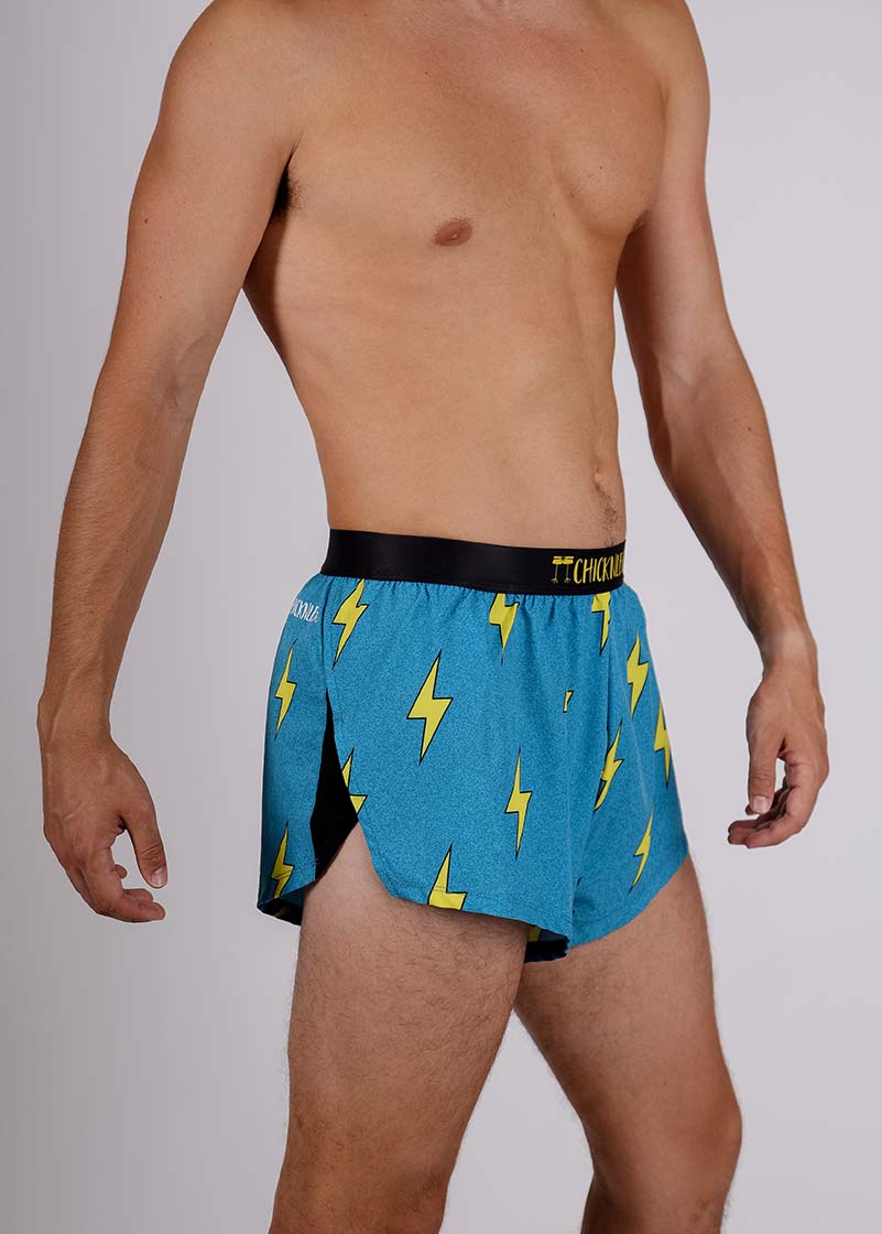 Men's Blue Bolts 2" Split Shorts