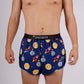 Front view of the ChicknLegs men's cryptocurrency 2 inch split running shorts.