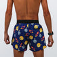 Closeup rear view of the men's 4 inch crpyto half split shorts.