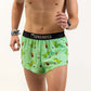 Front view of the men's 2 inch dino running shorts from ChicknLegs.