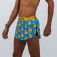 Side view of the Men's rubber ducky 2" split running shorts.