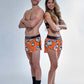 Group photo of the ChicknLegs men's 2 inch split running shots and women's 3 inch split running shorts.