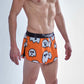 Side split view of the ChicknLegs men's 2 inch ghosts split running shorts.
