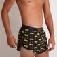 Side view of the men's 2" midnight mile split running shorts showcasing our mesh splits.