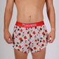 ChicknLegs men's 2" pasta night split running shorts front closeup view.