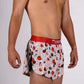 ChicknLegs men's 2" pasta night split running shorts front side view.