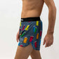 Side view of the men's porta potty 4 inch half split running shorts.