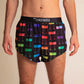 chicknlegs rainbow mile men's 2" split running shorts front view.