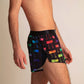chicknlegs rainbow mile men's 2" split running shorts side view of the split.