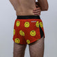 Back view of the men's smileys 2 inch split running shorts.