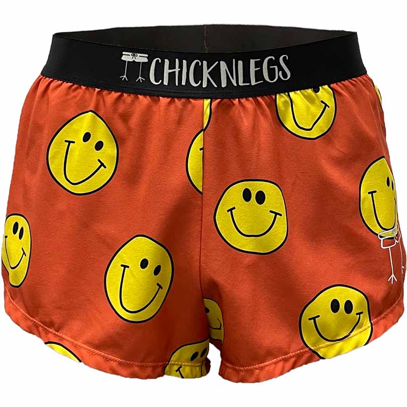 Ghost image of the Smiley printed men's 2 inch running shorts from ChicknLegs.
