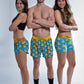 Group photo of the men's and women's rubber ducky running shorts.
