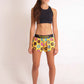 ChicknLegs women's donuts 1.5" split running shorts full body view.