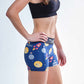 Right side view of the ChicknLegs women's crypto 3 inch compression running shorts.