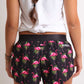 ChicknLegs women's flamingo 1.5" split running shorts.
