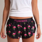 ChicknLegs women's flamingo 1.5" split running shorts.