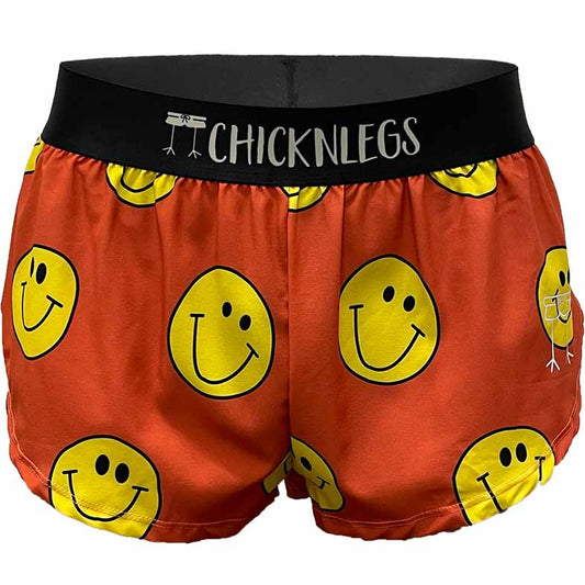 Ghost image of the Smiley printed running shorts from ChicknLegs.