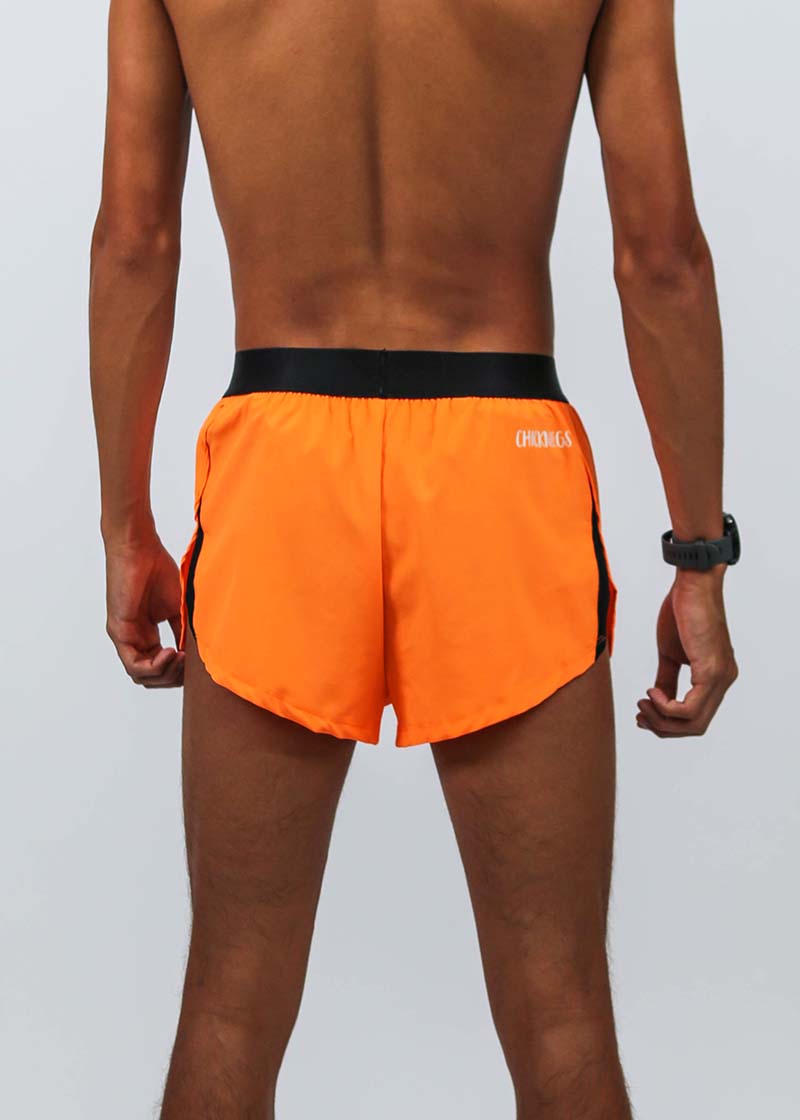 Men's Neon orange 2" Split Shorts