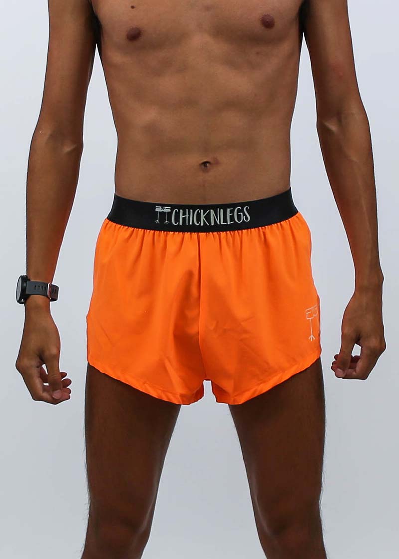 Men's Neon orange 2" Split Shorts