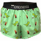 ChicknLegs product ghost image of the men's 2 inch dino running shorts.
