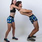 Funny group photo of the men's and women's blue sharks running shorts.